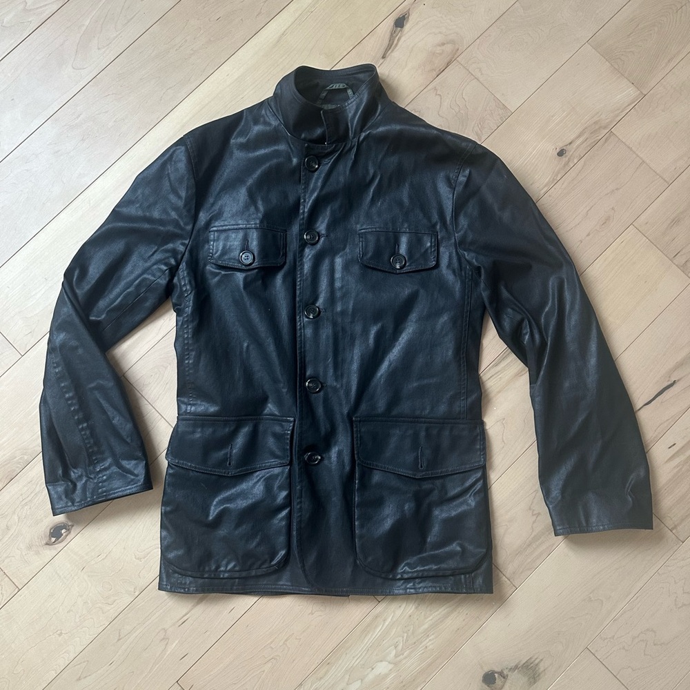 Women's Black Leather Trench Coat